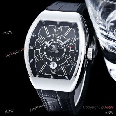 Copy Franck Muller Vanguard Racing 42mm Black Dial Black Gummy Strap